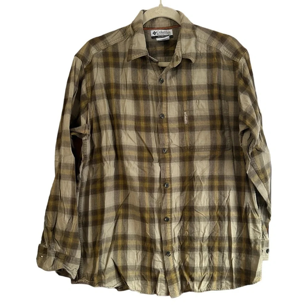 COLUMBIA MENS PLAID BUTTON FRONT SHIRT